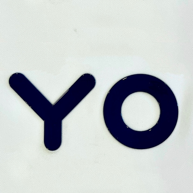 3D Dark Blue Logo Silicone Patches with Letters Iron-on Logo Badges for Sportswear Teamwear Uniform Bags