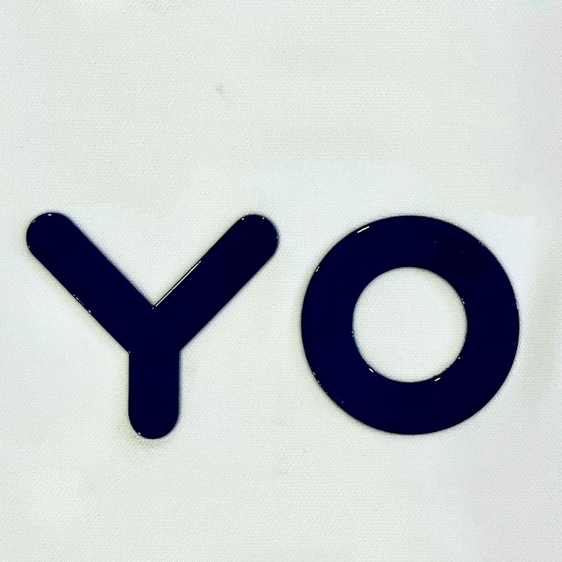 3D Dark Blue Logo Silicone Patches with Letters Iron-on Logo Badges for Sportswear Teamwear Uniform Bags