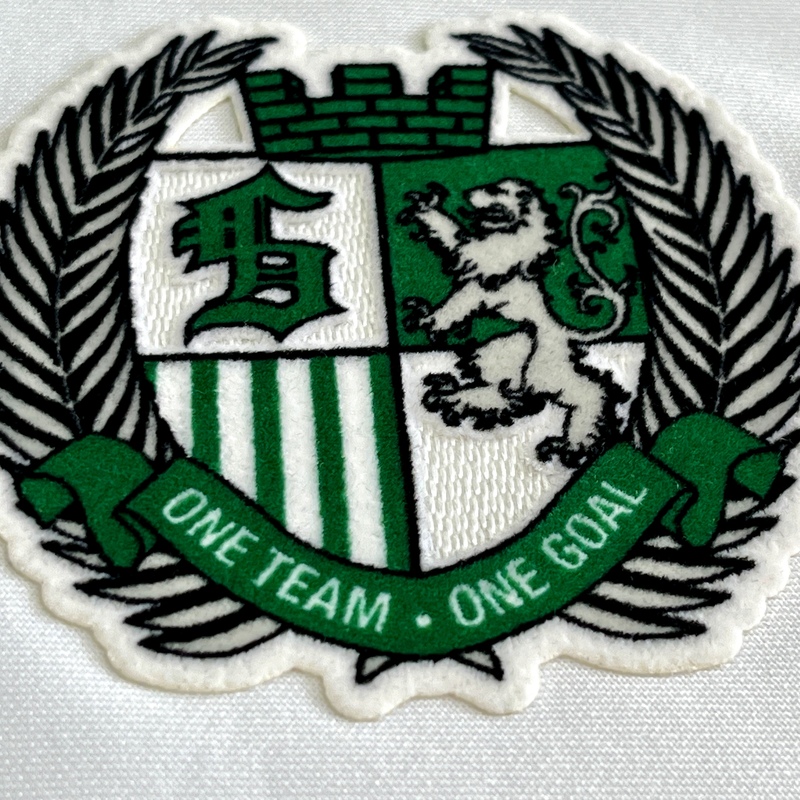 Crest-shaped Flock and Tatami Fabric Badge