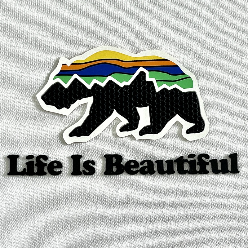 3D Multi-color Bear And Letters Rubber Silicone Iron-on Patches Sports Badges for Sportswear Teamwear Uniform Bags Caps