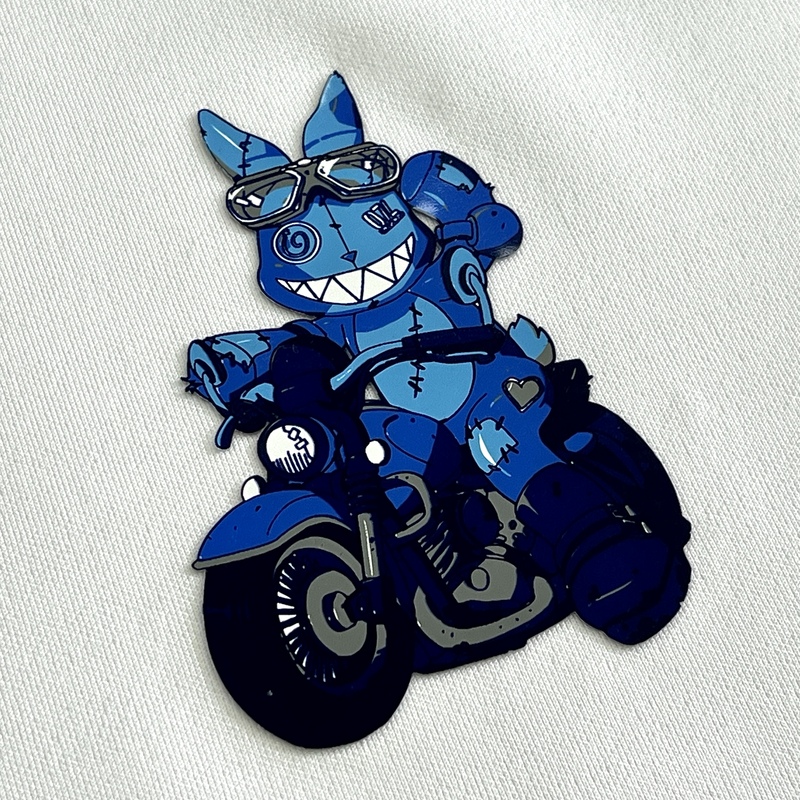 Blue Animal Rubber Silicone Iron-on Patches Club Badges for Children's Teamwear Uniform Caps