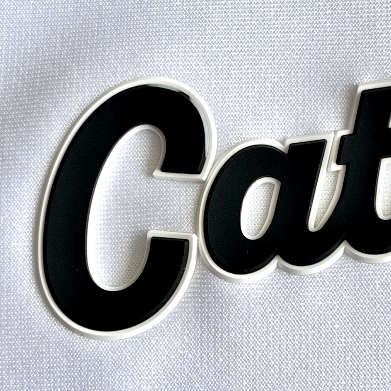 3D Black And White Lettering Silicone Sew On Iron Patches for Garments