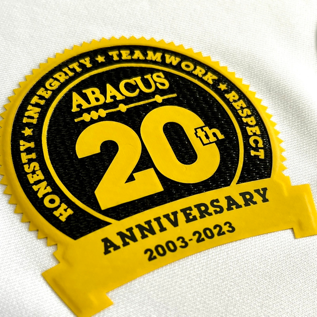 Anniversary Silicone And Fabric Badges Sew On Iron Patches for Corporate Wear