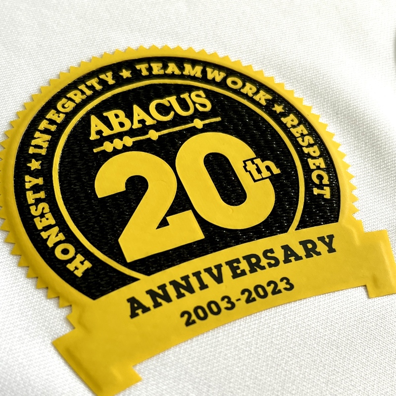 Anniversary Silicone And Fabric Badges Sew On Iron Patches for Corporate Wear