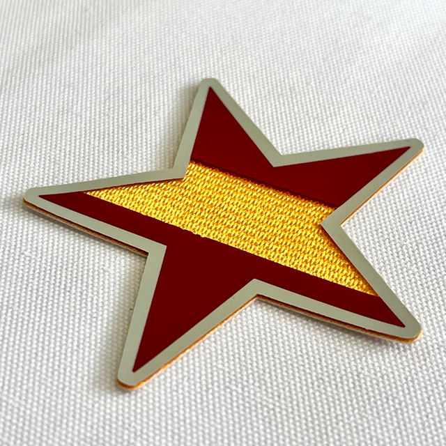 3D Star-designed Red-Gold Sew On Iron Patches for Apparel