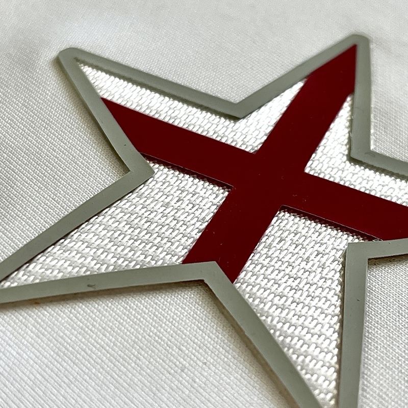 3D Star-patterned Red-White Sew On Iron Patches for Sportswear Uniforms