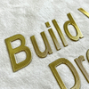 Metallic Gold Embossed Letters Iron - on Badge