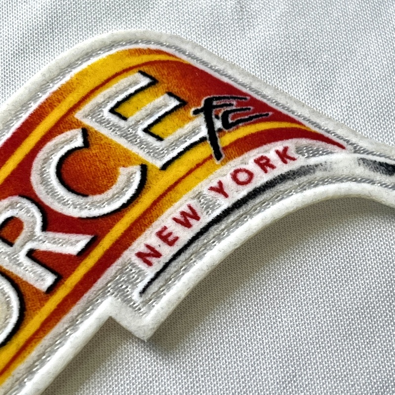 3D Red And Orange Gradient Flock And Tatami Fabric Sports Badges Iron On Sew On Club Patches for Garments Sportswear Teamwear