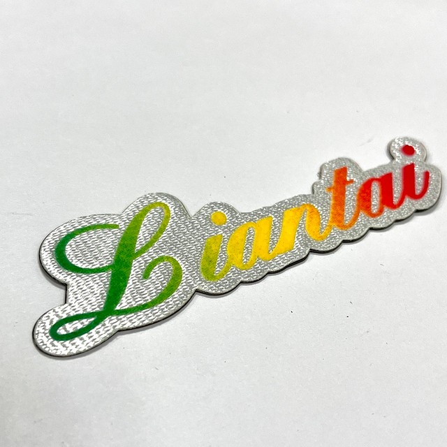 Gradient Rainbow-colored Logo Flock And Fabric Fridge Magnets for Blackboard