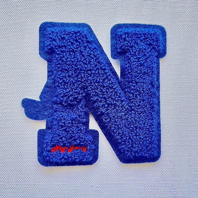Blue Letter Pattern Design Embroidery Patches for Hat Decoration