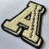 Mint White And Black Border Letter Design Embroidery Patch for Karting Hat Logo