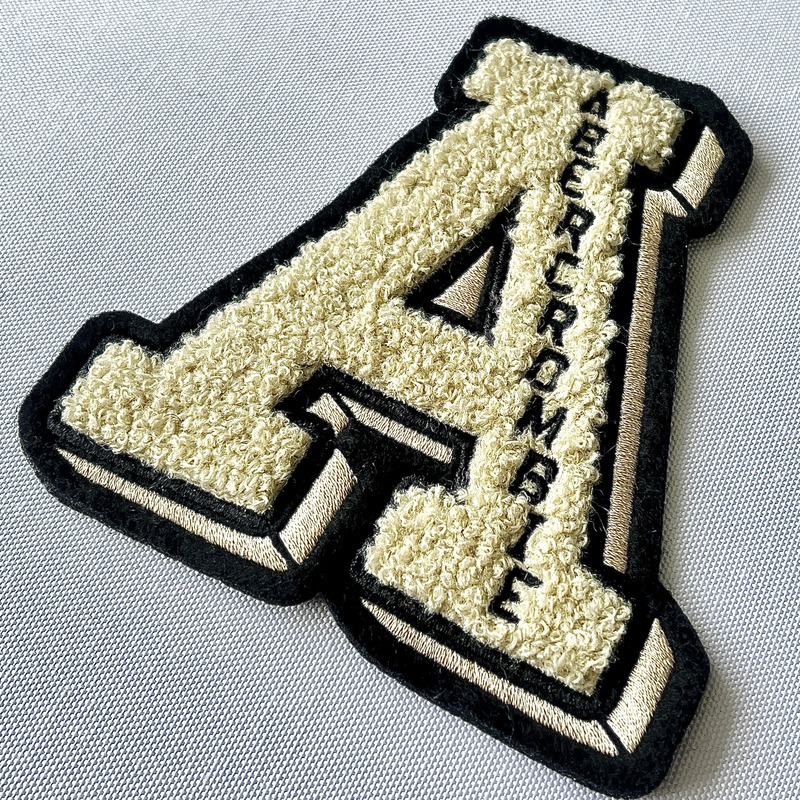 Mint White And Black Border Letter Design Embroidery Patch for Karting Hat Logo