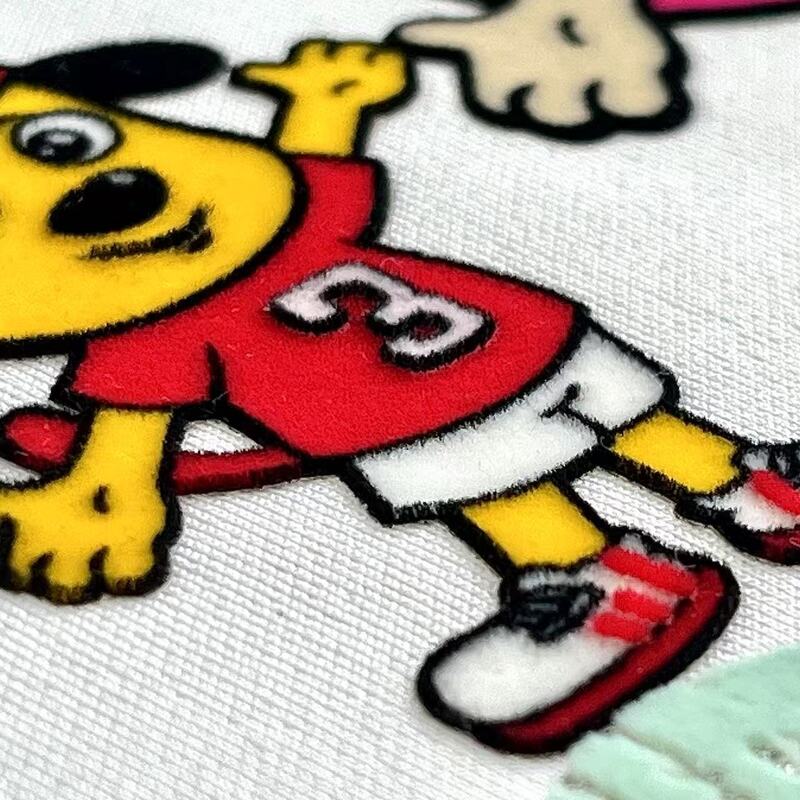  Cartoon Multi-layer Flock with Glitter Heat Transfer Labels
