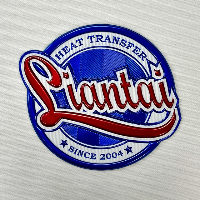 Customization Metallic Red And Blue Textured Iron-on TPU Patches for Activewear