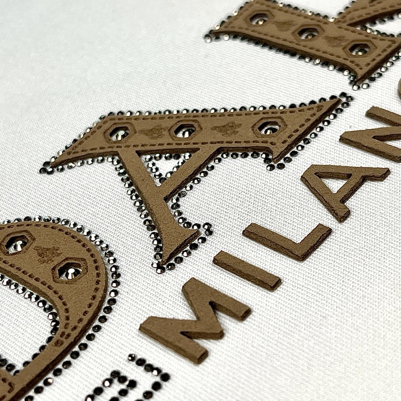 3D Alphabet Heat Transfer Labels with Fabric Embossed Letters for Fashion Brands