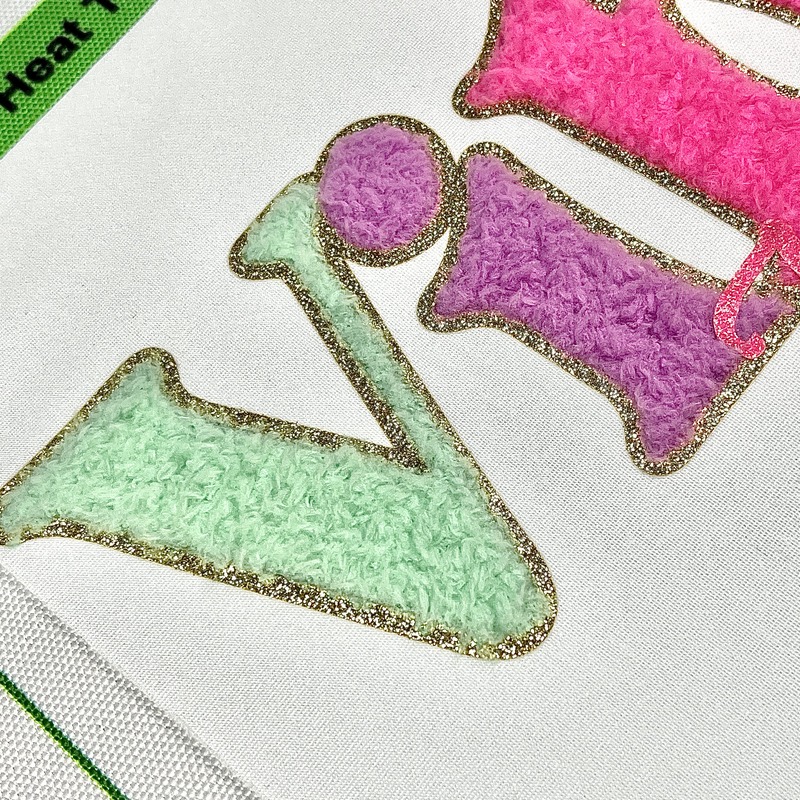 Plush Stickers Embroidery Chenille Embroidery Patch Heat Transfer