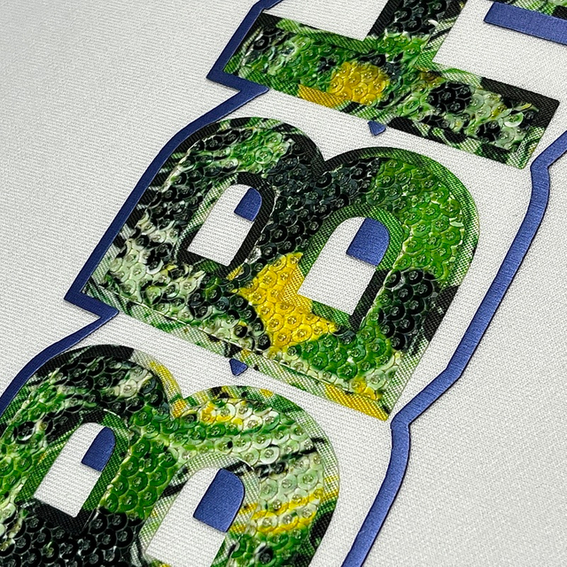 Multi-colour Gradient Sequin Heat Transfer for Fashion Brands