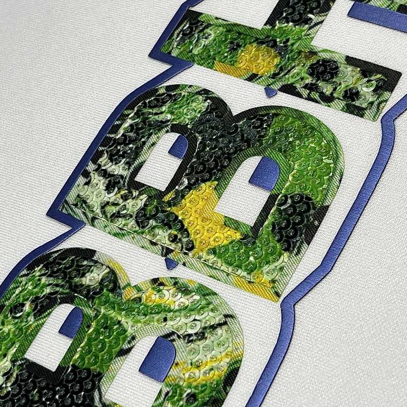 Multi-colour Gradient Sequin Heat Transfer for Fashion Brands