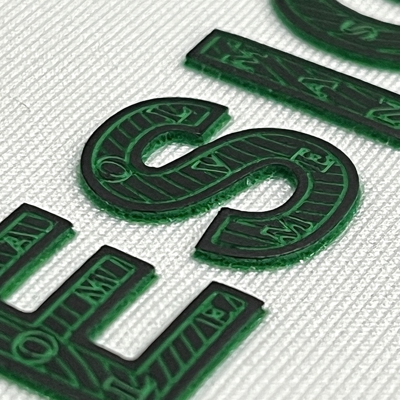 3D High-density Patterned Letters Heat Transfer Logo