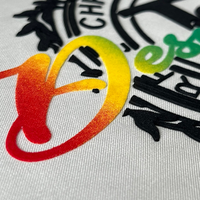 3D Custom Gradient Full Colour Flock Heat Transfer for Fashionwear 