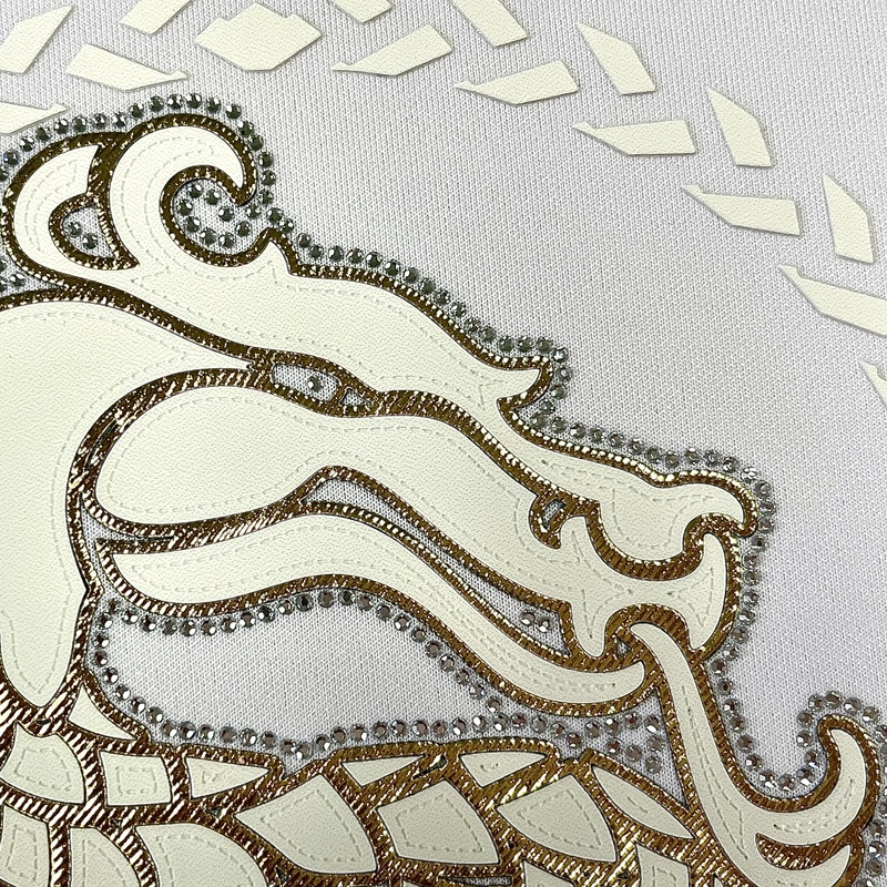3D Custom Foil Golden Dragon Heat Transfer for Fashionwear 