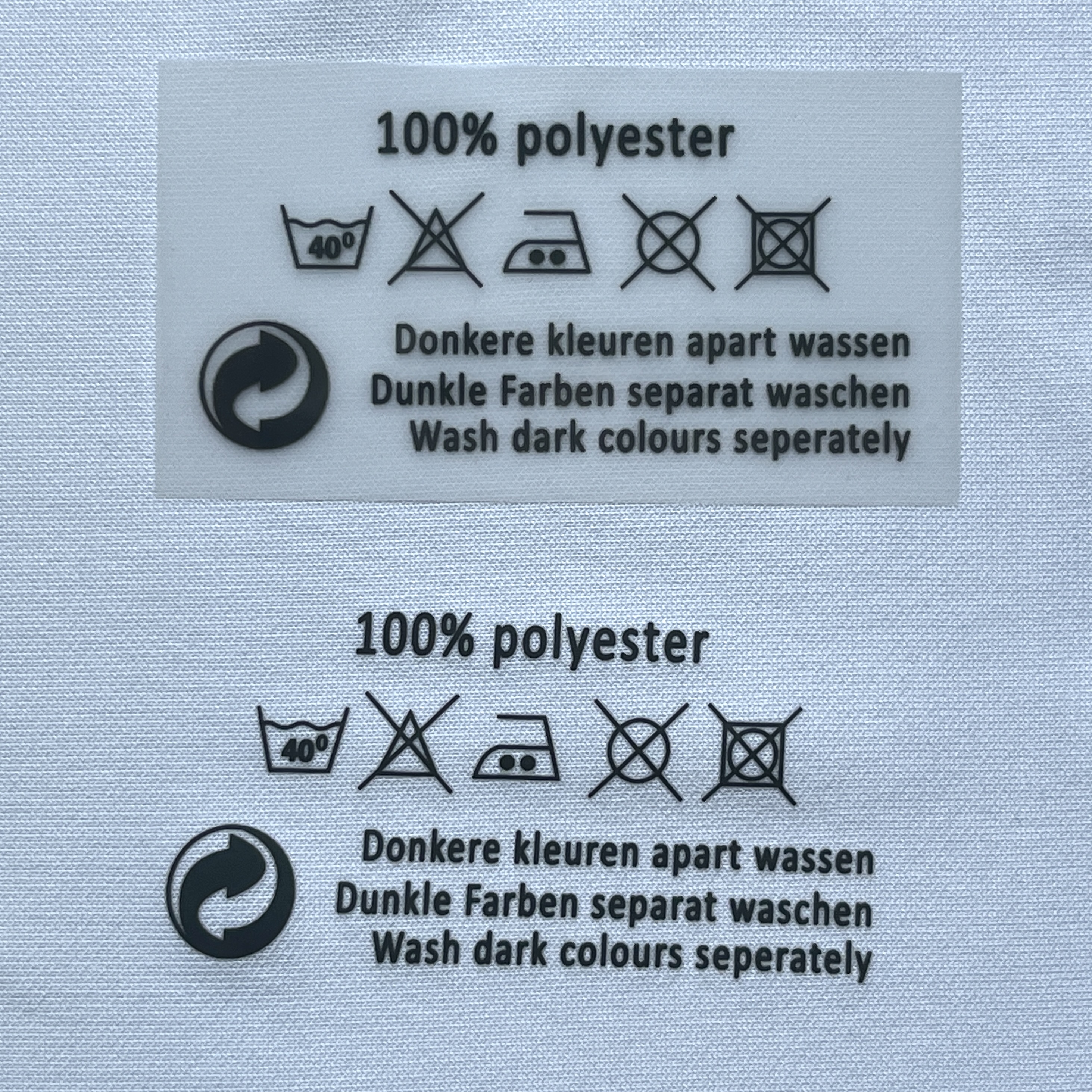 Iron on Sticker Wash Care Label for Cloth 