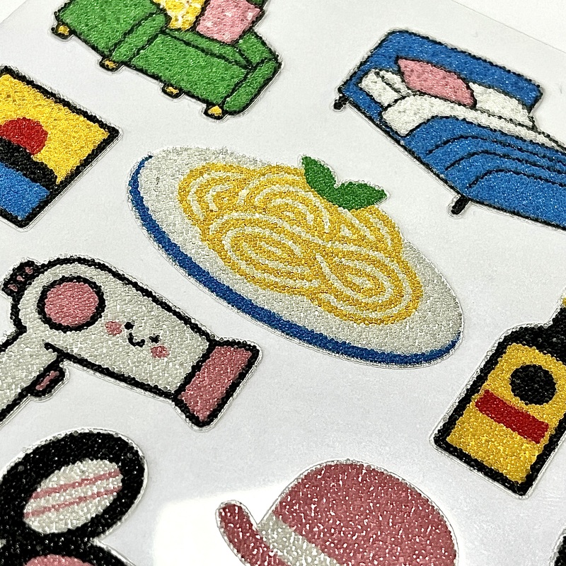 In-stock Customizable Vibrant Caviar Stickers for Journal Handicrafts