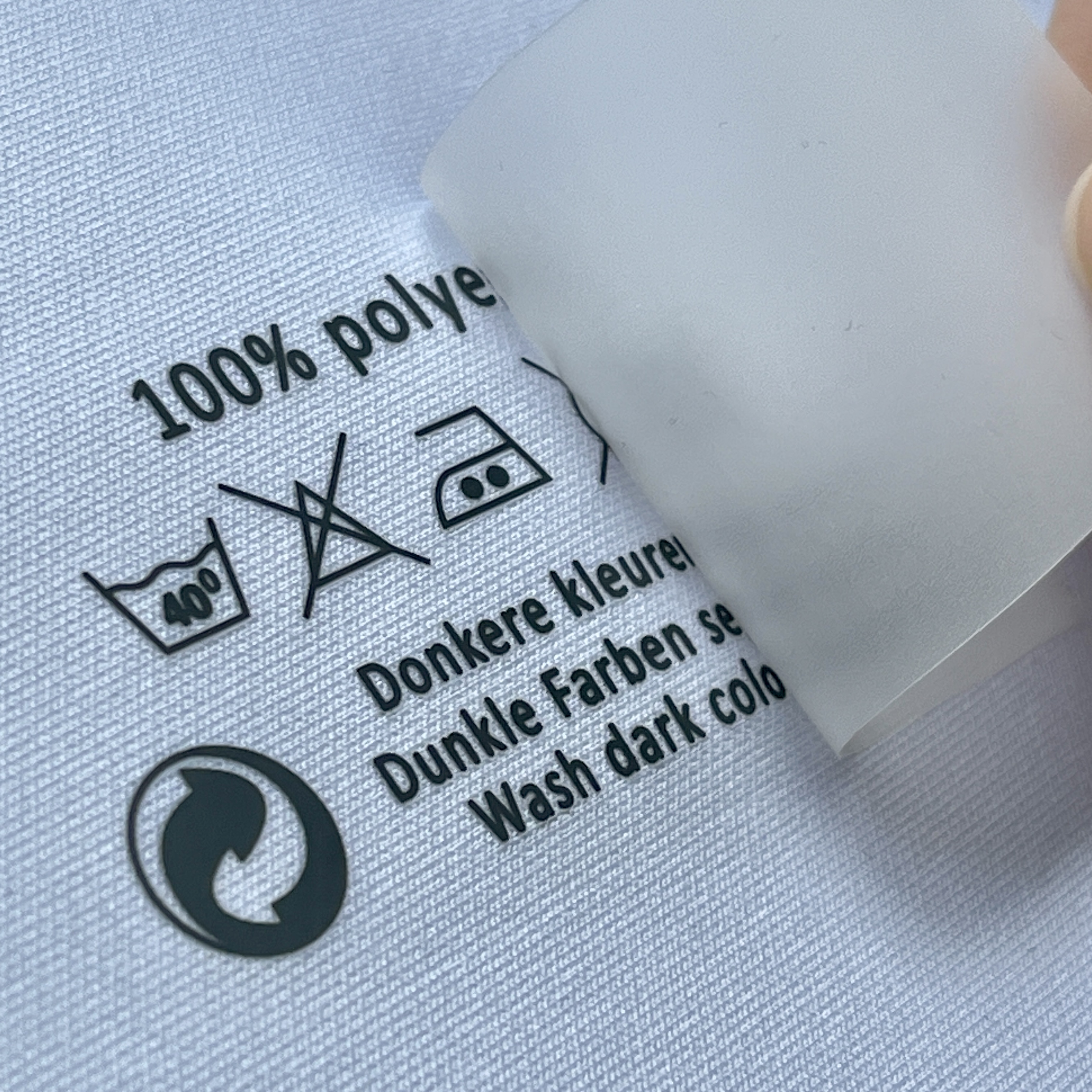 Washable Heat Press Care Label for Cloth