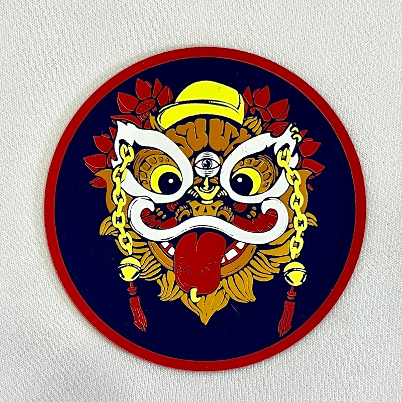 3D Lion Dance Silicone Heat Transfer Patches Logo Iron-on Patches for Sportswear Teamwear Uniform Caps Bags