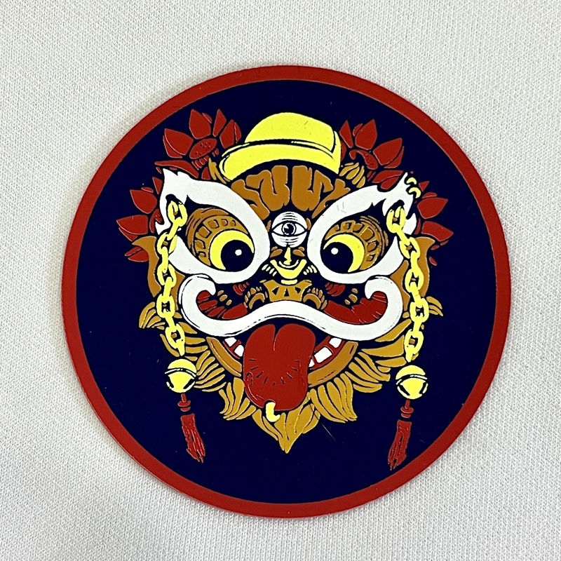3D Lion Dance Silicone Heat Transfer Patches Logo Iron-on Patches for Sportswear Teamwear Uniform Caps Bags