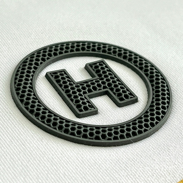 3D Black Circular Letters Rubber Silicone Iron-on Patches Sports Badges for Sportswear Teamwear Uniform