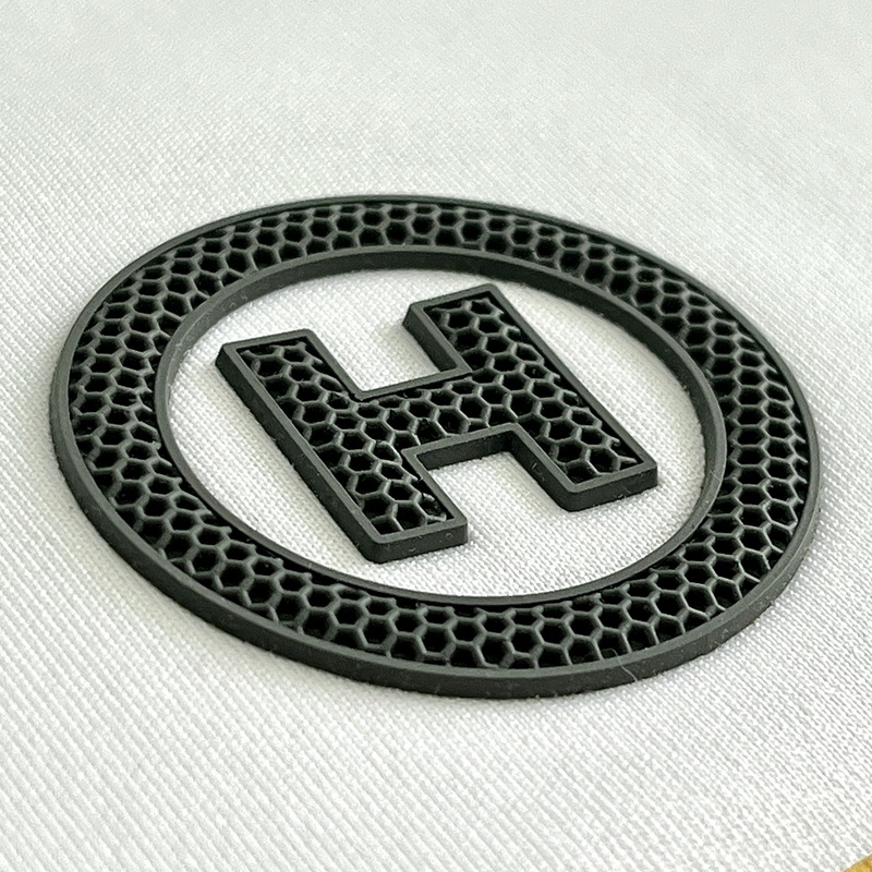 3D Black Circular Letters Rubber Silicone Iron-on Patches Sports Badges for Sportswear Teamwear Uniform