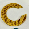 3D Yellow Letter Moulding Silicone Patches Heat Transfer Logo Patches for Fashion Brand Garments Caps Bags