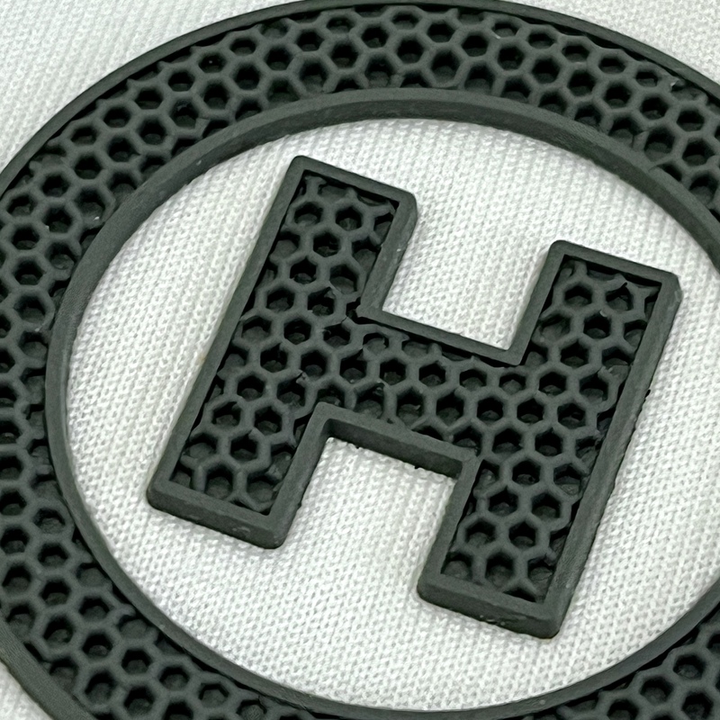3D Black Circular Letters Rubber Silicone Iron-on Patches Sports Badges for Sportswear Teamwear Uniform