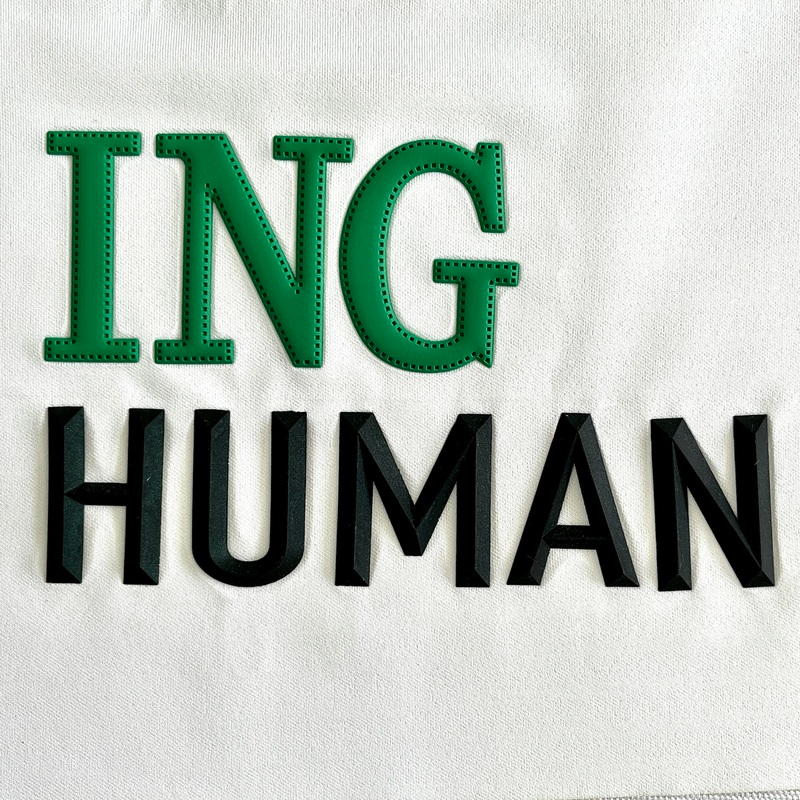 3D Raised Letters Moulding Silicone Patches Heat Transfer for Garments Sweatshirt Hoodie 