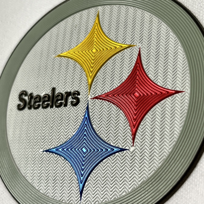 Metallic Football Textured Iron-on Badge