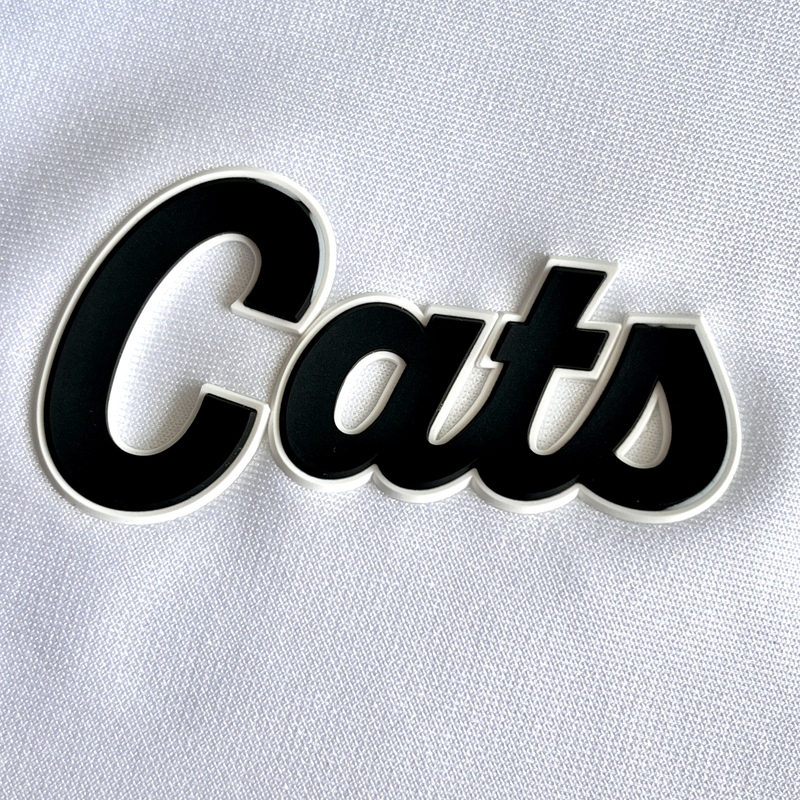 3D Black And White Lettering Silicone Sew On Iron Patches for Garments