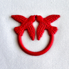 3D Red Swallow-motif Ring-shaped Silicone Sew On Iron Patches for Garments