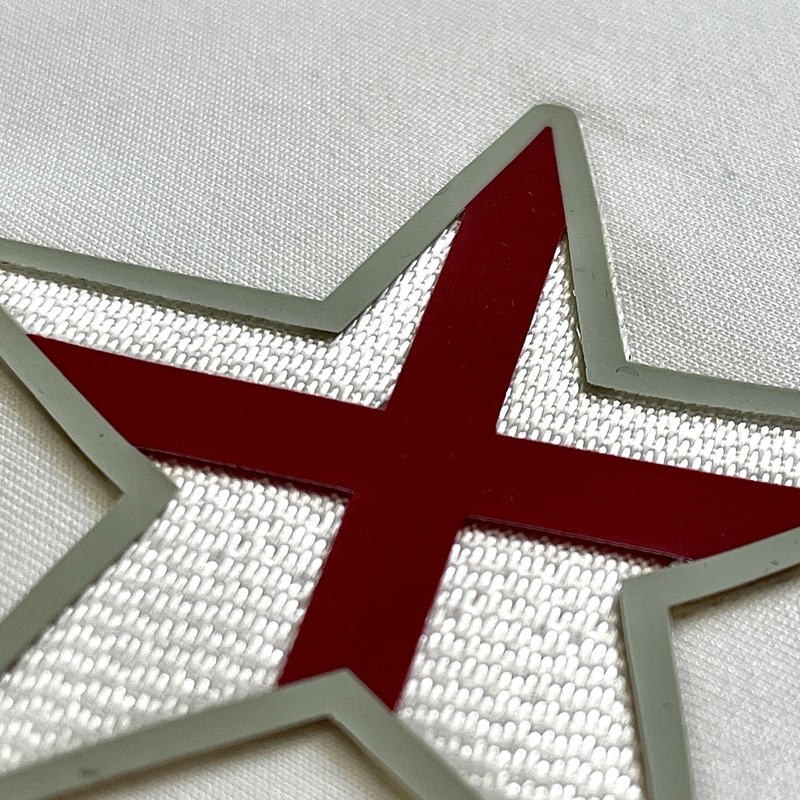3D Star-patterned Red-White Sew On Iron Patches for Sportswear Uniforms