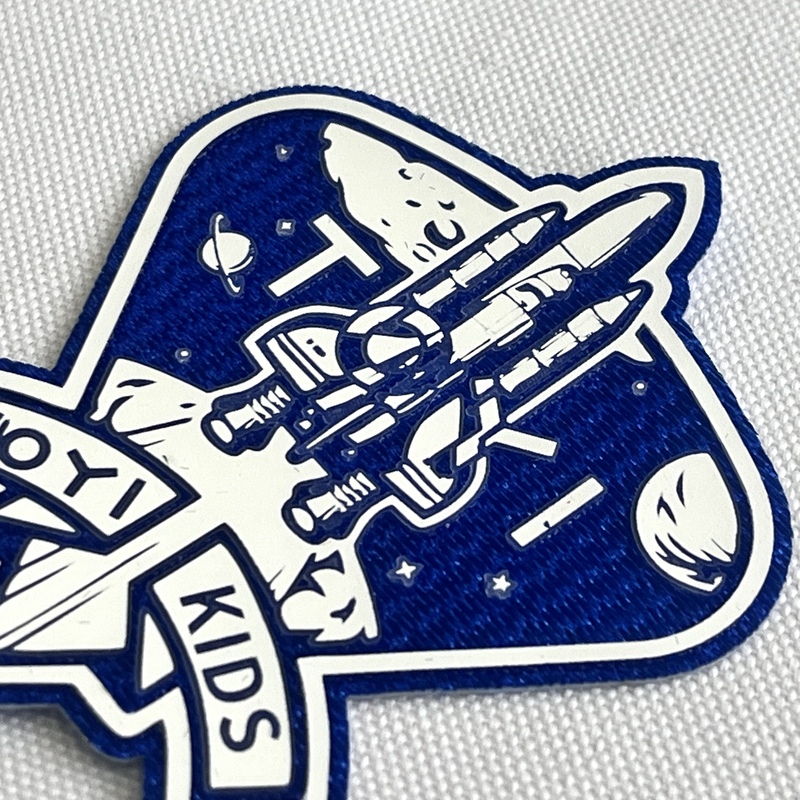 Space-themed Triangular Silicone Badges Sew On Iron Patches for Children's Wear