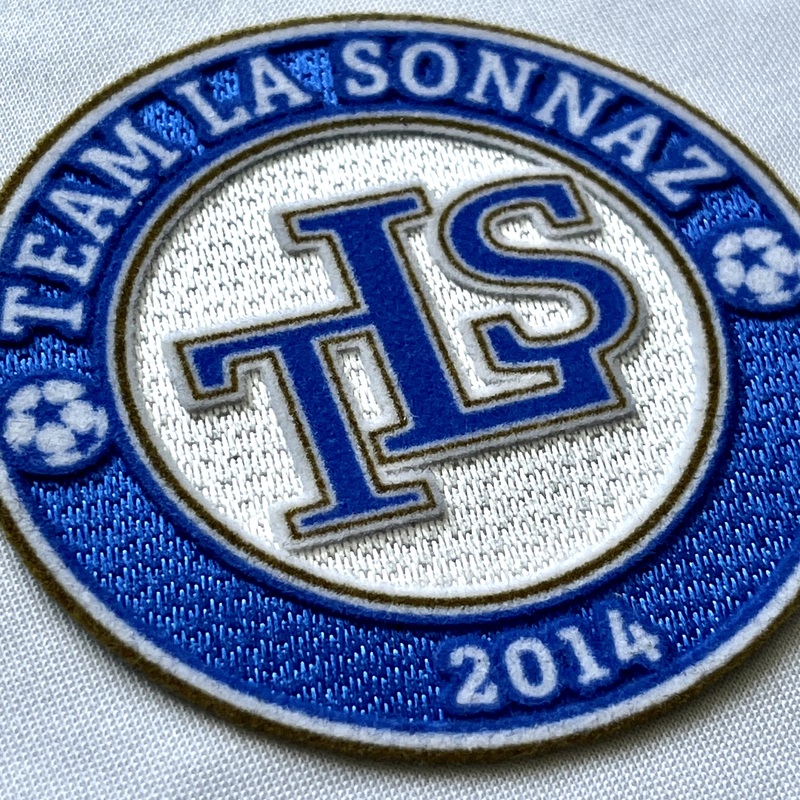 3D Blue and White Flock and Tatami Fabric Patches Sports Patches Iron On Sew On Patches for Garments Sportswear Uniforms