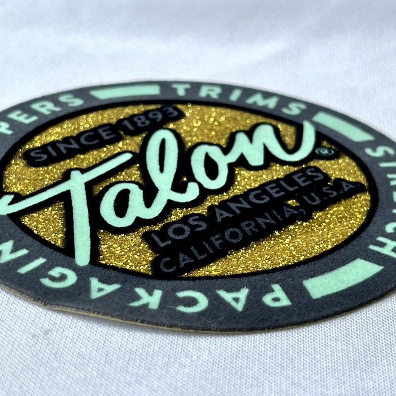 3D Circular Shiny Gold Flock And Tatami Fabric Badges for Garments Sportswear Teamwear