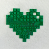 Love-shaped Green Raised Silicone patch for Clothing Pattern Design