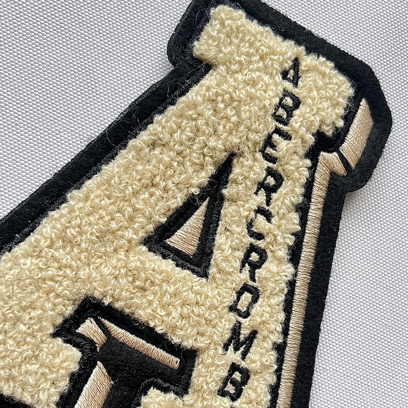 Mint White And Black Border Letter Design Embroidery Patch for Karting Hat Logo