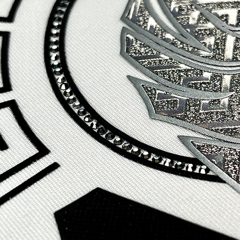 3D Custom High-density Rhinestone Glitter Tiger Heat Transfer for Fashionwear Garment