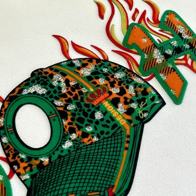 Custom Silver Glitter And Flock Heat Transfer Patches for Fashionwear Childrenwear