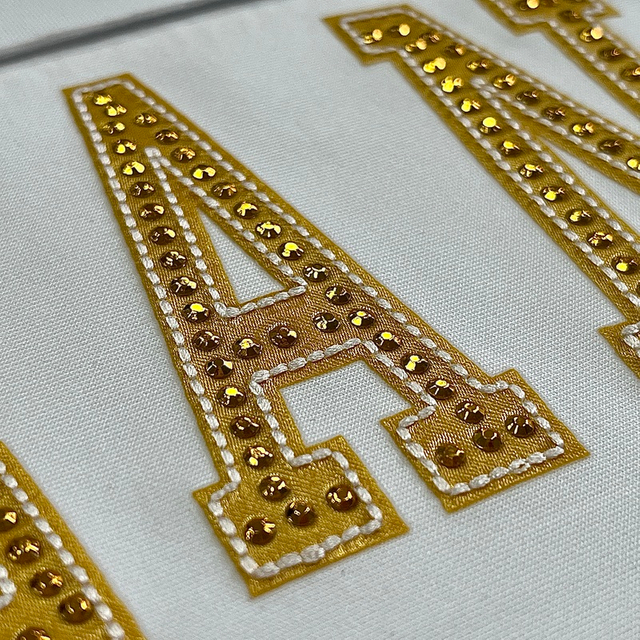 Fabric Patch Embroidery Patch with Rhinestone Heat Transfer