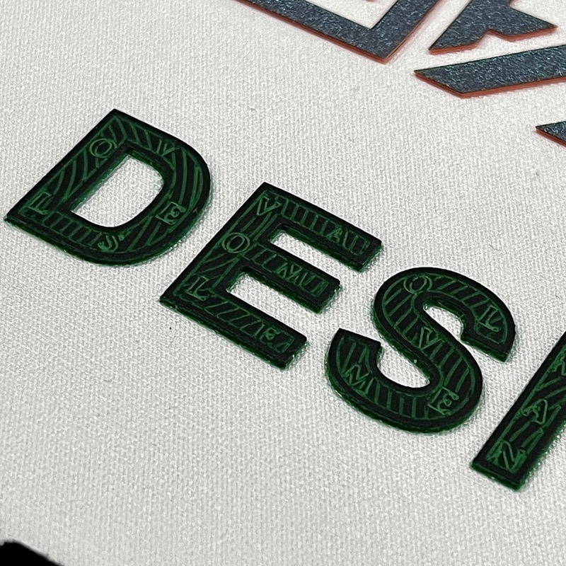3D High-density Patterned Letters Heat Transfer Logo