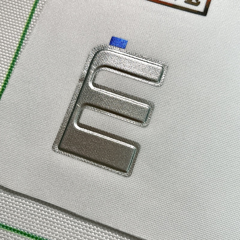 3D Silver Two-layer Heat Transfer Letter Logo Patch 