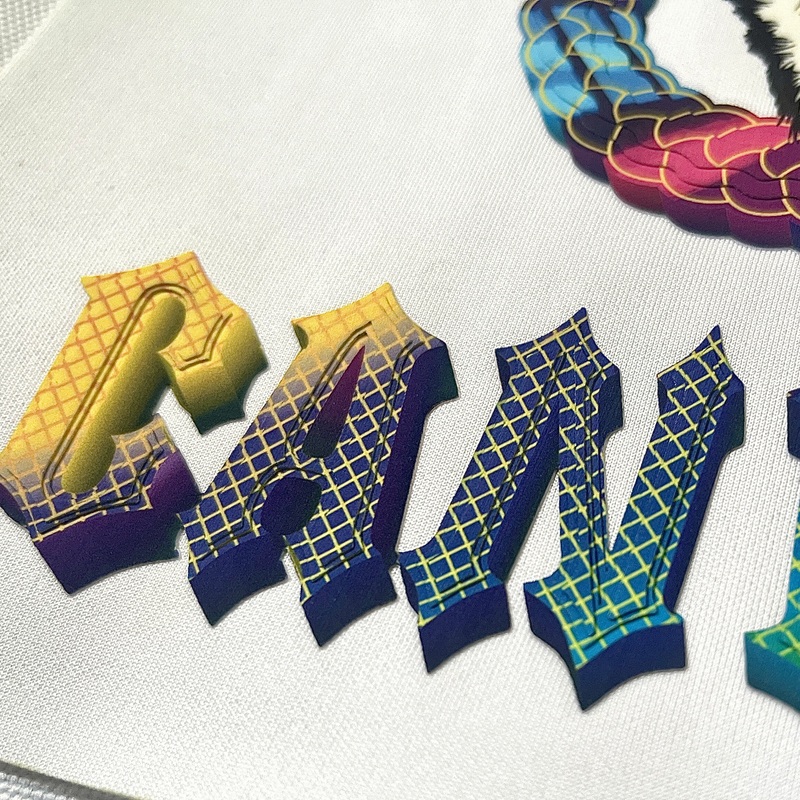 3D Custom Multi-layer Gradient Tiger Heat Transfer for Fashionwear Garment